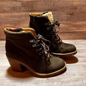 Universal Thread Womens Brown Tipper High Heel Hiking Boots Size 6.5 Lace Up